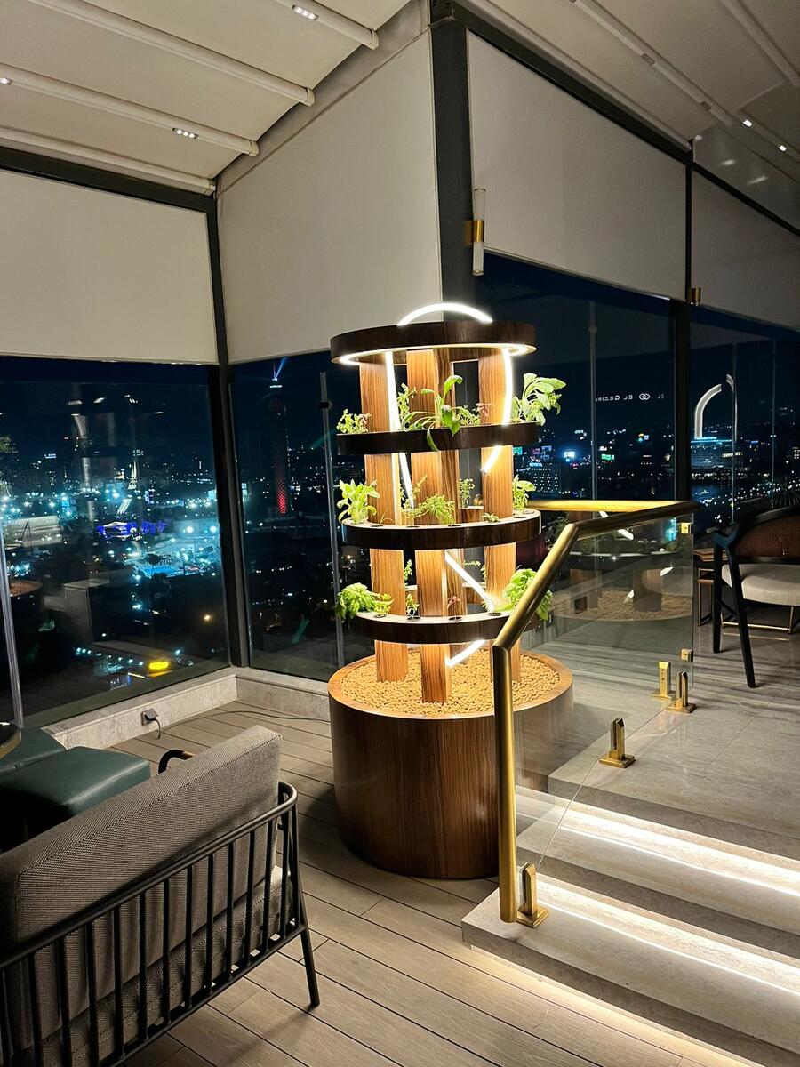 Geneina micro-farm installed at a hospitality venue