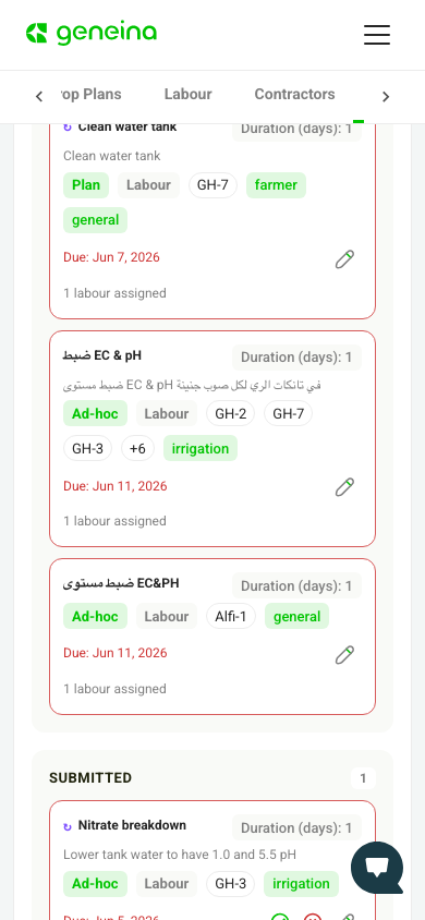 Sensor data and tasks on mobile in GeneinaOS
